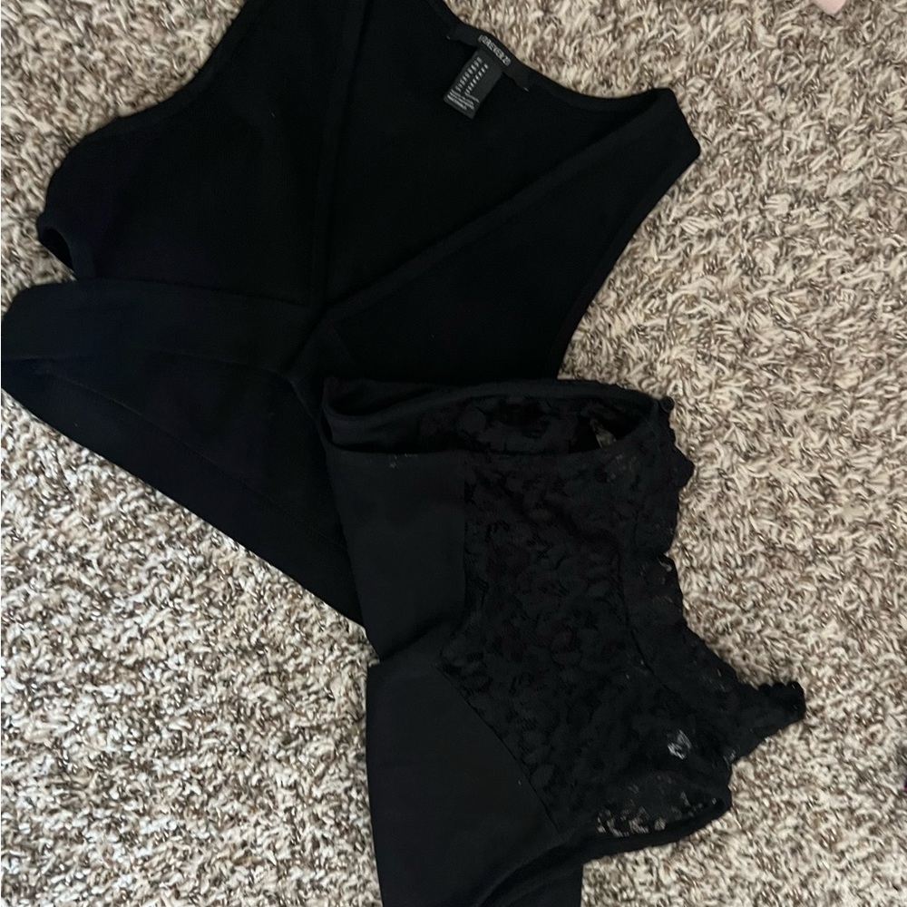 Black Sleeveless Lace Top